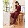 imageEkouaer Lounge Sets for Women 2 Piece Jogger Pajama Long Sleeve Pants Loungewear Sweatsuits Casual Matching OutfitsWine Red