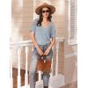 imageEkouaer Lounge Sets for Women Short Sleeve Top and Long Pants Ribbed Knit Pajama Set 2 Piece PJ Sets OutfitsBlue