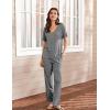 imageEkouaer Lounge Sets for Women Short Sleeve Top and Long Pants Ribbed Knit Pajama Set 2 Piece PJ Sets OutfitsGrey