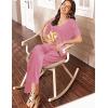 imageEkouaer Lounge Sets for Women Short Sleeve Top and Long Pants Ribbed Knit Pajama Set 2 Piece PJ Sets OutfitsHot Pink