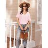 imageEkouaer Lounge Sets for Women Short Sleeve Top and Long Pants Ribbed Knit Pajama Set 2 Piece PJ Sets OutfitsPink