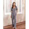 imageEkouaer Lounge Sets for Women Short Sleeve Top and Long Pants Ribbed Knit Pajama Set 2 Piece PJ Sets OutfitsPurple