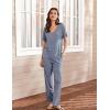 imageEkouaer Lounge Sets for Women Short Sleeve Top and Long Pants Ribbed Knit Pajama Set 2 Piece PJ Sets OutfitsRoyal Blue