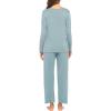 imageEkouaer Womens Pajama Set Long Sleeve Pj Sets Two Piece Loungewear Soft Pajama Top and Pants Pjs SleepwearAqua Green