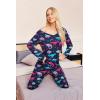 imageEkouaer Womens Pajama Set Long Sleeve Pj Sets Two Piece Loungewear Soft Pajama Top and Pants Pjs SleepwearBlue Dinosaurs