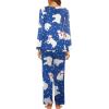 imageEkouaer Womens Pajama Set Long Sleeve Pj Sets Two Piece Loungewear Soft Pajama Top and Pants Pjs SleepwearChristmas Polar Bearroyal Blue