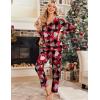 imageEkouaer Womens Pajama Set Long Sleeve Pj Sets Two Piece Loungewear Soft Pajama Top and Pants Pjs SleepwearChristmas Snowman