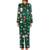 imageEkouaer Womens Pajama Set Long Sleeve Pj Sets Two Piece Loungewear Soft Pajama Top and Pants Pjs SleepwearChristmas Snowman Green