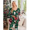 imageEkouaer Womens Pajama Set Long Sleeve Pj Sets Two Piece Loungewear Soft Pajama Top and Pants Pjs SleepwearChristmas Snowman Green