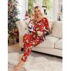 imageEkouaer Womens Pajama Set Long Sleeve Pj Sets Two Piece Loungewear Soft Pajama Top and Pants Pjs SleepwearChristmas Snowman Red