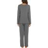 imageEkouaer Womens Pajama Set Long Sleeve Pj Sets Two Piece Loungewear Soft Pajama Top and Pants Pjs SleepwearGray