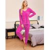 imageEkouaer Womens Pajama Set Long Sleeve Pj Sets Two Piece Loungewear Soft Pajama Top and Pants Pjs SleepwearLeopardrose