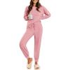 imageEkouaer Lounge Sets for Women 2 Piece Jogger Pajama Long Sleeve Pants Loungewear Sweatsuits Casual Matching OutfitsDusty Pink