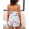 imageEkouaer Pajama Sets For Women 2 Piece Silk Lingerie Sleepwear Satin Cami Pj Shorts Set Soft Nightwear03flower