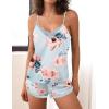 imageEkouaer Pajama Sets For Women 2 Piece Silk Lingerie Sleepwear Satin Cami Pj Shorts Set Soft Nightwear03flower