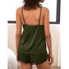 imageEkouaer Pajama Sets For Women 2 Piece Silk Lingerie Sleepwear Satin Cami Pj Shorts Set Soft NightwearArmy Green