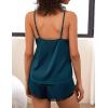 imageEkouaer Pajama Sets For Women 2 Piece Silk Lingerie Sleepwear Satin Cami Pj Shorts Set Soft NightwearBlue Green