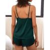 imageEkouaer Pajama Sets For Women 2 Piece Silk Lingerie Sleepwear Satin Cami Pj Shorts Set Soft NightwearDark Green