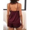 imageEkouaer Pajama Sets For Women 2 Piece Silk Lingerie Sleepwear Satin Cami Pj Shorts Set Soft NightwearDark Red