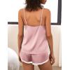 imageEkouaer Pajama Sets For Women 2 Piece Silk Lingerie Sleepwear Satin Cami Pj Shorts Set Soft NightwearDusty Pink