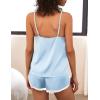 imageEkouaer Pajama Sets For Women 2 Piece Silk Lingerie Sleepwear Satin Cami Pj Shorts Set Soft NightwearLight Blue