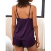 imageEkouaer Pajama Sets For Women 2 Piece Silk Lingerie Sleepwear Satin Cami Pj Shorts Set Soft NightwearPurple