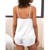 imageEkouaer Pajama Sets For Women 2 Piece Silk Lingerie Sleepwear Satin Cami Pj Shorts Set Soft NightwearWhite