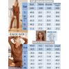 imageEkouaer Waffle Knit Pajamas Set for Women 2 Piece Outfits Long Sleeve Button Top and Wide Leg Pant with Pockets LoungewearLight Brown