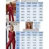 imageEkouaer Waffle Knit Pajamas Set for Women 2 Piece Outfits Long Sleeve Button Top and Wide Leg Pant with Pockets LoungewearWine Red