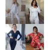 imageEkouaer Womens Onesie Adult Button One Piece Pajama Long Sleeve Onesie Pajamas Jumpsuit Sleepwear for WomenBlack