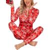 imageEkouaer Womens Onesie Adult Button One Piece Pajama Long Sleeve Onesie Pajamas Jumpsuit Sleepwear for WomenSnowflake