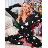 imageEkouaer Womens Onesie Adult Button One Piece Pajama Long Sleeve Onesie Pajamas Jumpsuit Sleepwear for WomenStar