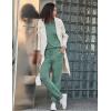 imageEkouaer Womens Pajamas Set Long Sleeve Loungewear Soft Lounge Set Joggers with PocketsBlue Green