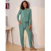 imageEkouaer Womens Pajamas Set Long Sleeve Loungewear Soft Lounge Set Joggers with PocketsBlue Green