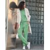 imageEkouaer Womens Pajamas Set Long Sleeve Loungewear Soft Lounge Set Joggers with PocketsBright Green