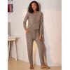 imageEkouaer Womens Pajamas Set Long Sleeve Loungewear Soft Lounge Set Joggers with PocketsBrown