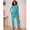 imageEkouaer Womens Pajamas Set Long Sleeve Loungewear Soft Lounge Set Joggers with PocketsDark Blue