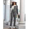 imageEkouaer Womens Pajamas Set Long Sleeve Loungewear Soft Lounge Set Joggers with PocketsDim Gray