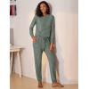 imageEkouaer Womens Pajamas Set Long Sleeve Loungewear Soft Lounge Set Joggers with PocketsGray Green