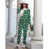 imageEkouaer Womens Pajamas Set Long Sleeve Loungewear Soft Lounge Set Joggers with PocketsGreen Christmas