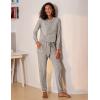 imageEkouaer Womens Pajamas Set Long Sleeve Loungewear Soft Lounge Set Joggers with PocketsKhaki