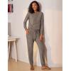 imageEkouaer Womens Pajamas Set Long Sleeve Loungewear Soft Lounge Set Joggers with PocketsLight Brown