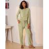 imageEkouaer Womens Pajamas Set Long Sleeve Loungewear Soft Lounge Set Joggers with PocketsLight Green