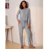 imageEkouaer Womens Pajamas Set Long Sleeve Loungewear Soft Lounge Set Joggers with PocketsLight Grey