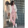 imageEkouaer Womens Pajamas Set Long Sleeve Loungewear Soft Lounge Set Joggers with PocketsLight Pink