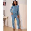 imageEkouaer Womens Pajamas Set Long Sleeve Loungewear Soft Lounge Set Joggers with PocketsNavy