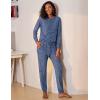 imageEkouaer Womens Pajamas Set Long Sleeve Loungewear Soft Lounge Set Joggers with PocketsNavy Blue