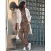 imageEkouaer Womens Pajamas Set Long Sleeve Loungewear Soft Lounge Set Joggers with PocketsPattern1 Leopard