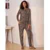 imageEkouaer Womens Pajamas Set Long Sleeve Loungewear Soft Lounge Set Joggers with PocketsPattern1 Leopard