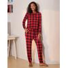 imageEkouaer Womens Pajamas Set Long Sleeve Loungewear Soft Lounge Set Joggers with PocketsRed and Black Plaid